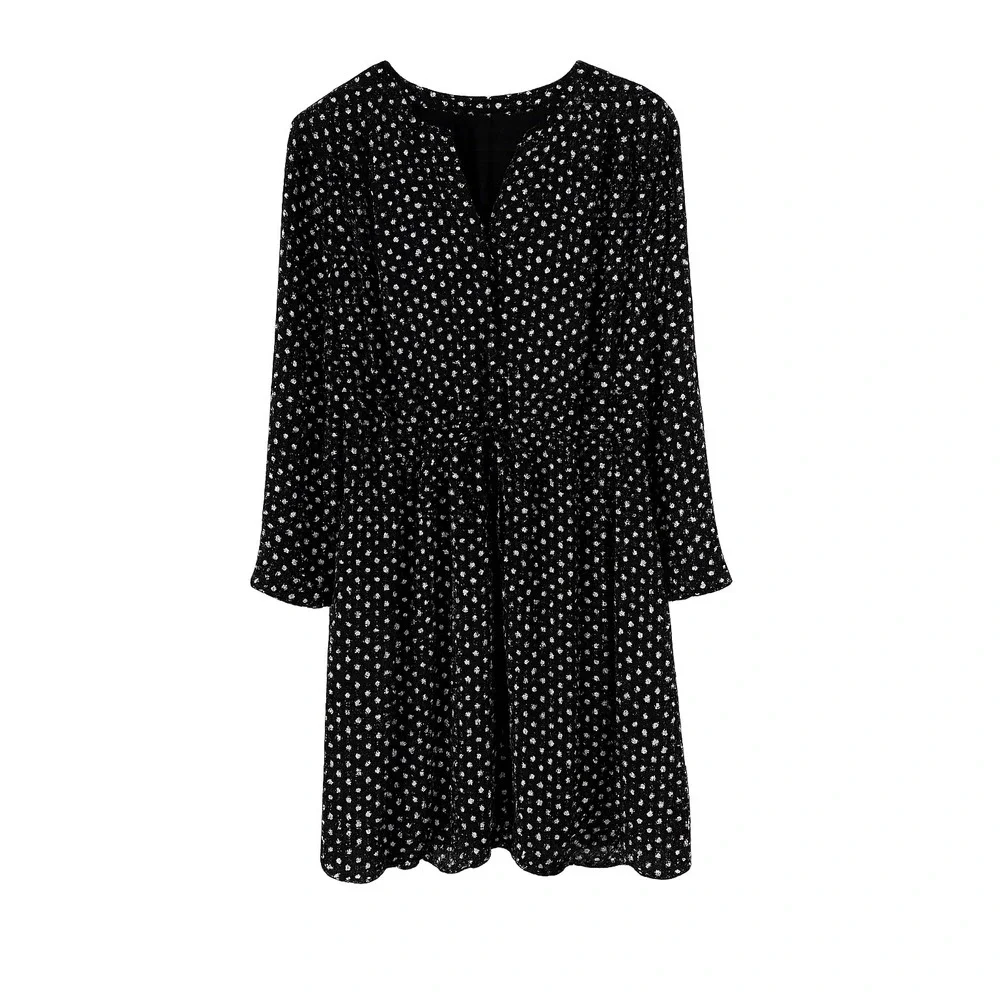 Les Serein Black & White Polka Dot Dress XL